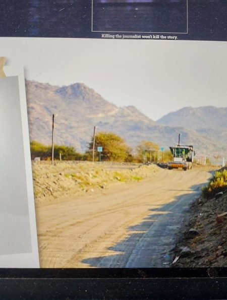The entrance to a chrome mine in South Africa that sends its chrome to the port of Maputo, Mozambique, and a picture of blogger Mano Shottas (Credit: Forbidden Stories. AI was used in the creation of this image)